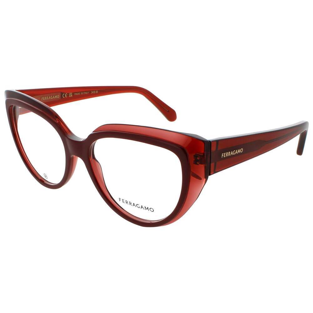 NWT Salvatore Ferragamo SF2984 Transparent Red 53mm Eyeglasses